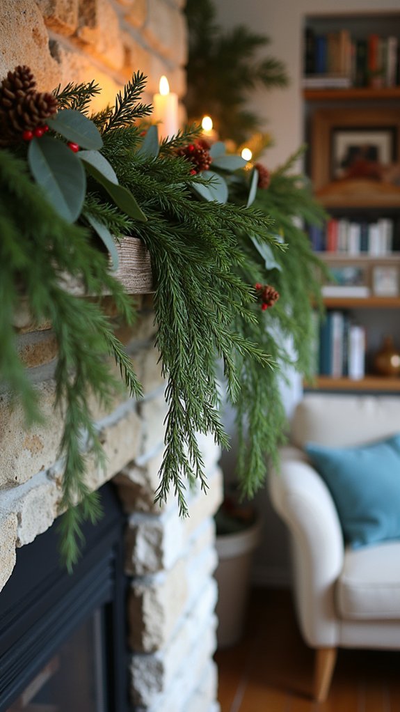 natural festive greenery layers