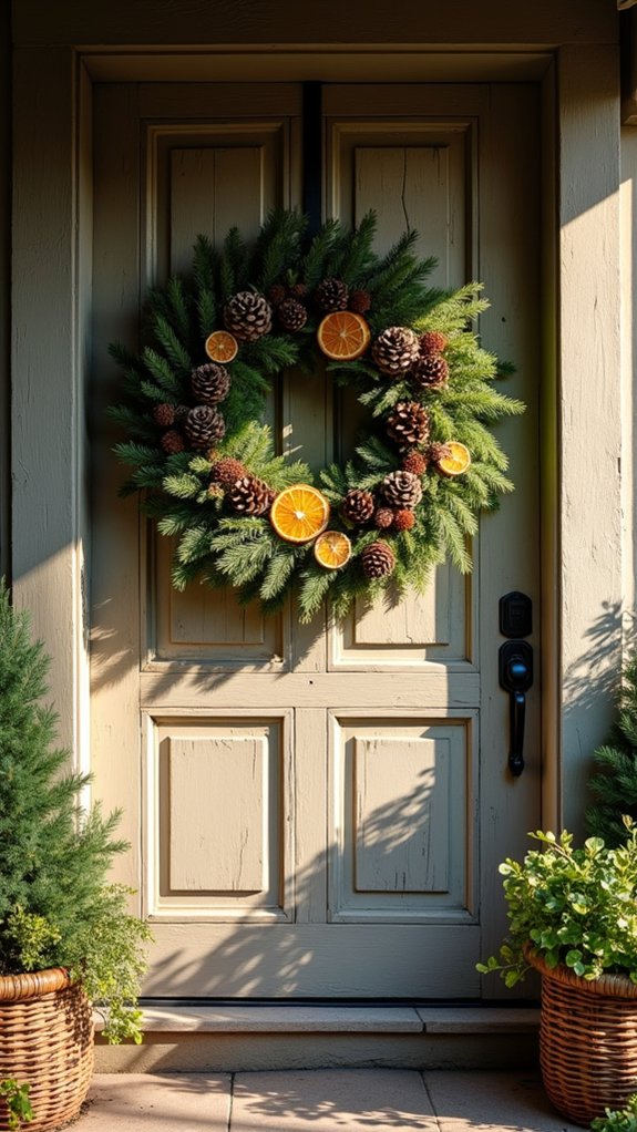 natural festive wreath creation