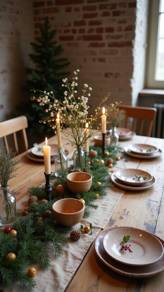 natural greens for centerpieces