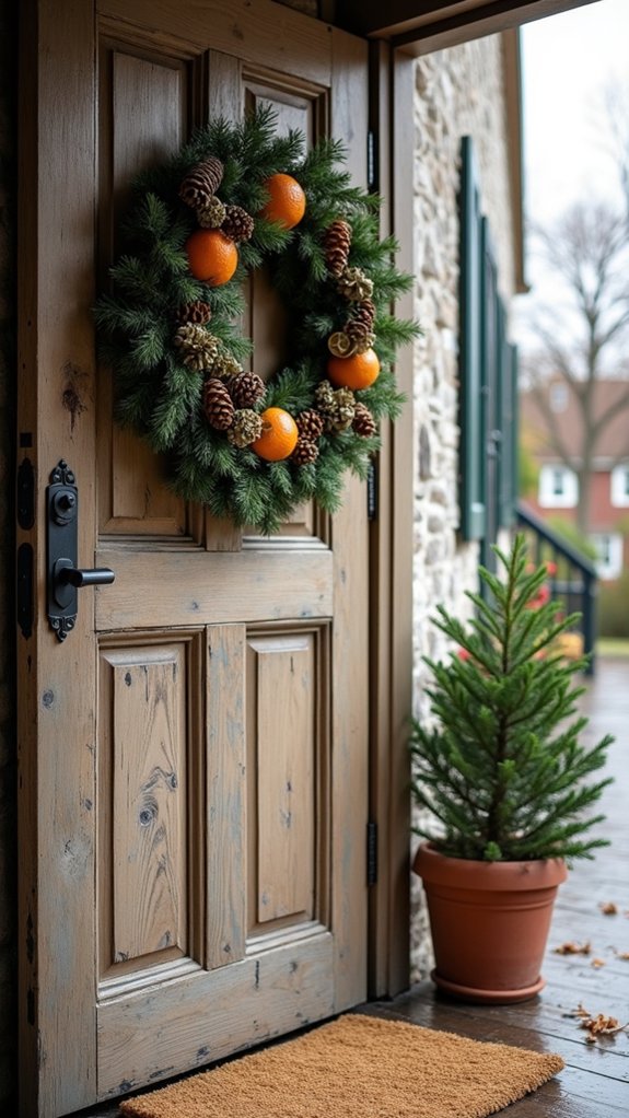 natural holiday wreath decoration