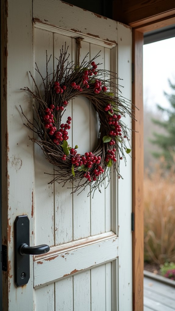 natural twig and berry wreath