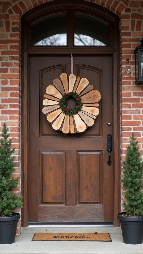 natural wood slice wreath