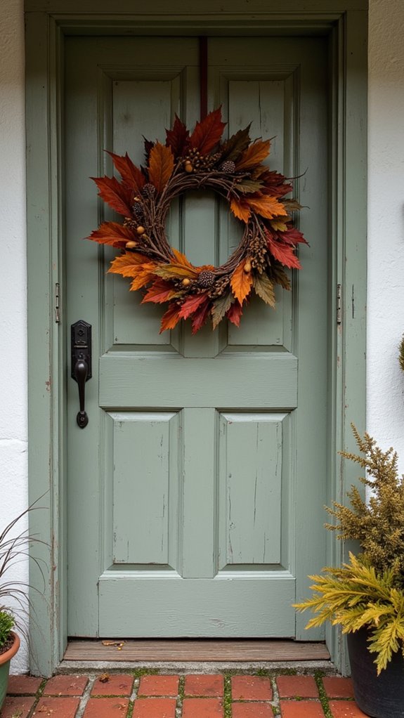 nature inspired fabric wreath creation
