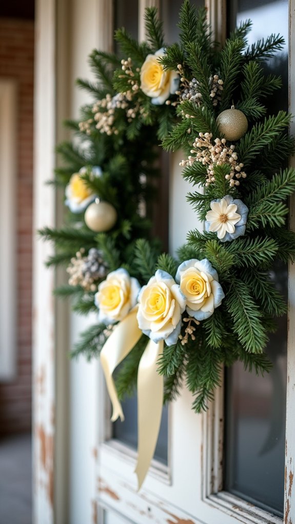 pale yellow and soft blue