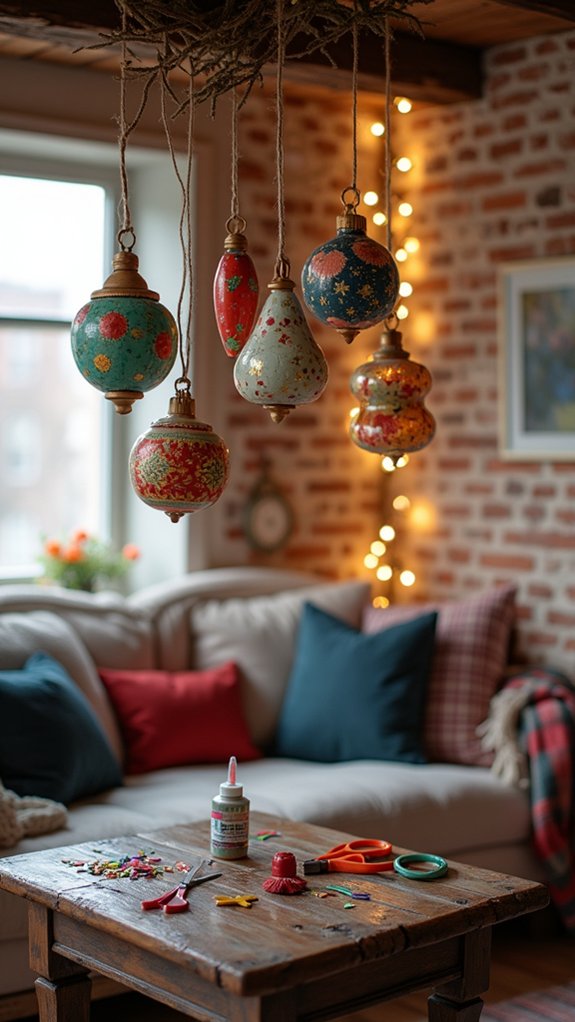 paper mache holiday baubles