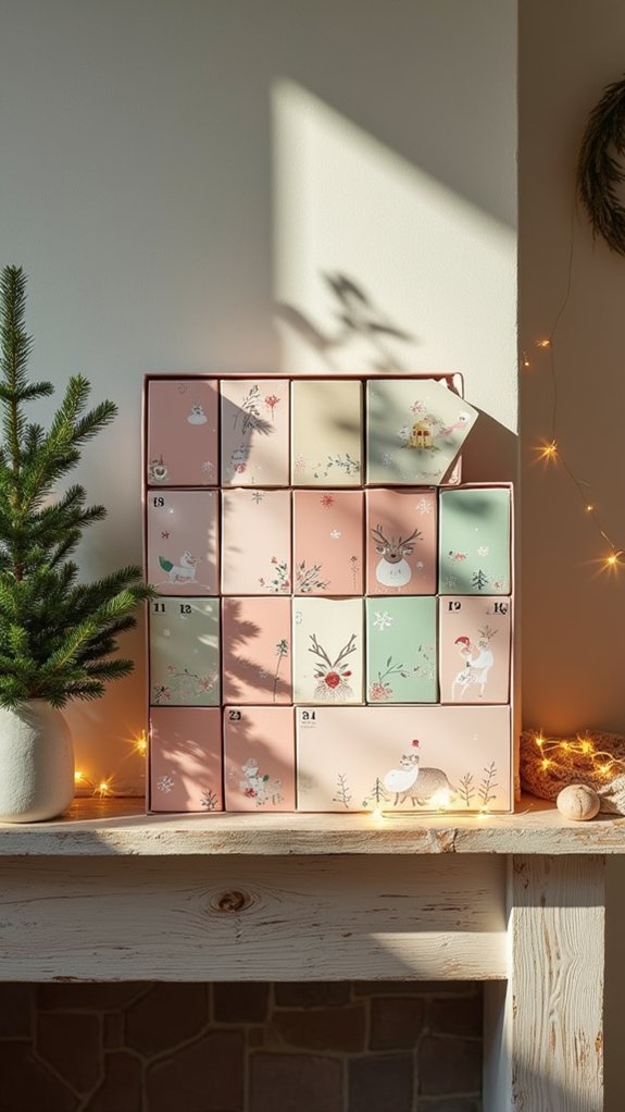 pastel advent calendar decor