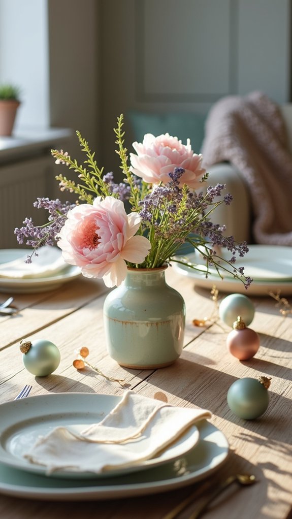 pastel floral table decorations