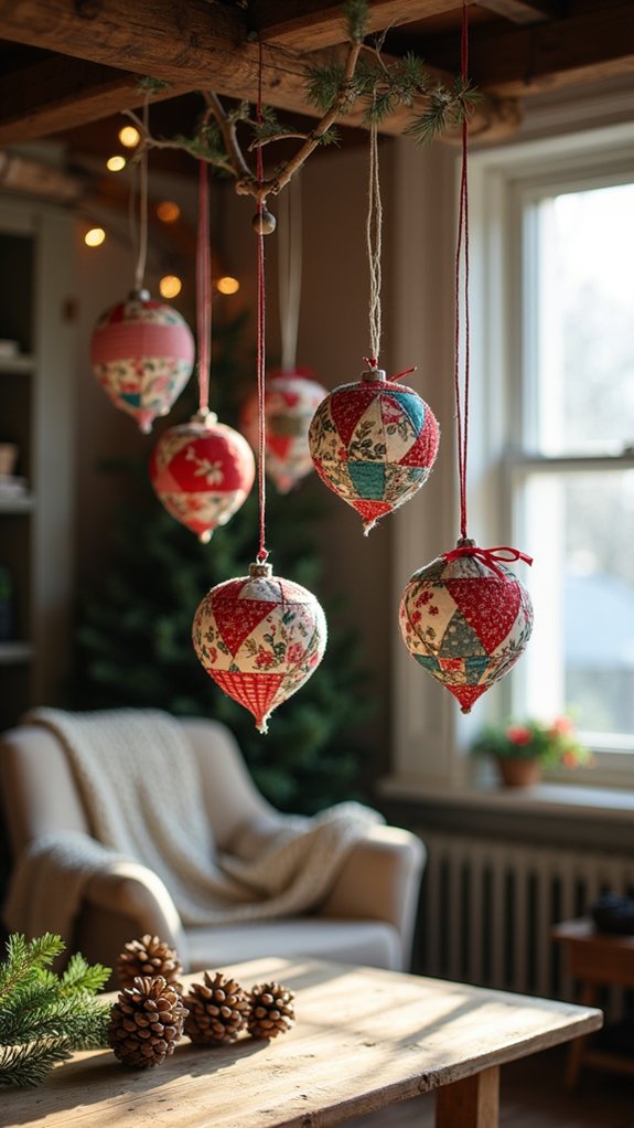 patchwork ornaments from scraps
