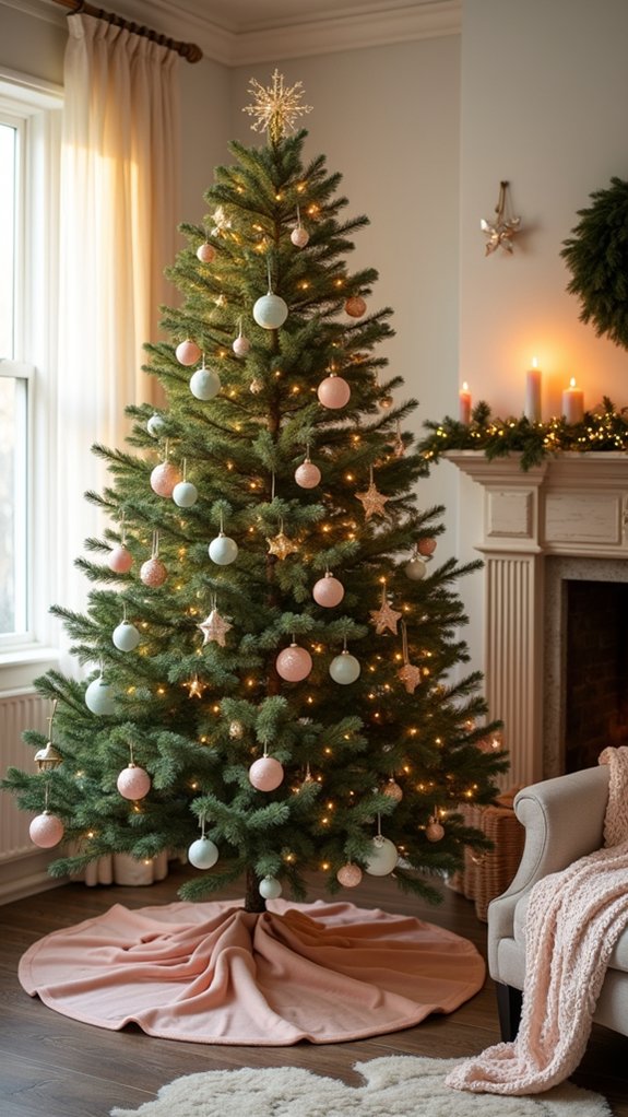 peachy tree skirts enhance ambiance