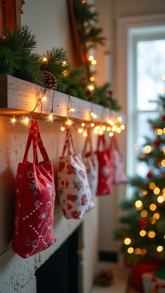 personalized festive countdown bags