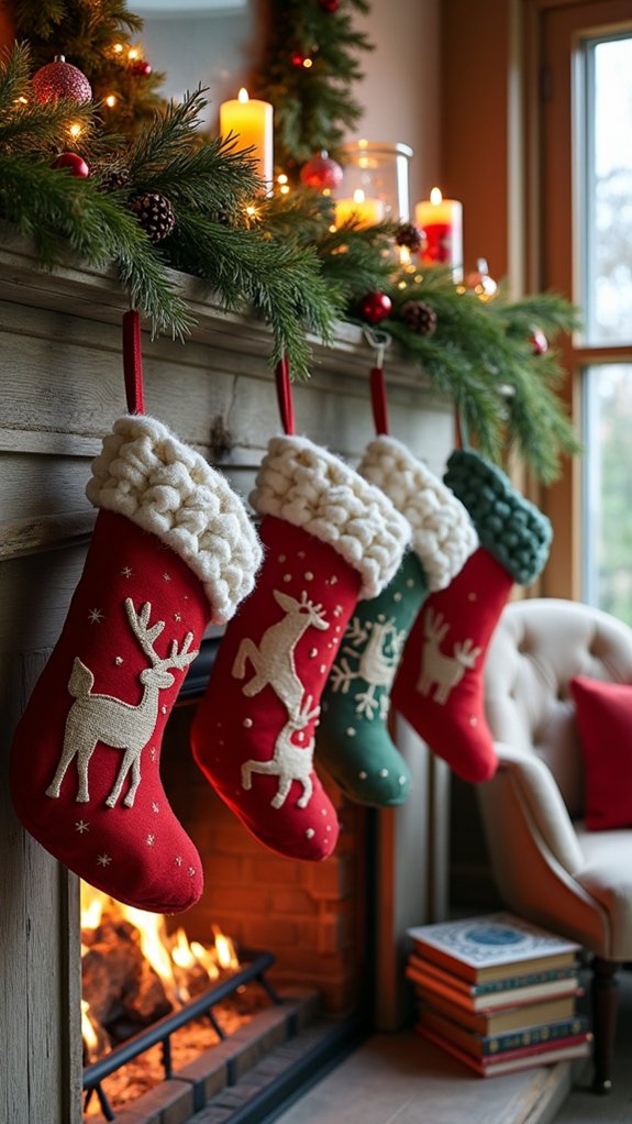 personalized holiday embroidered stockings