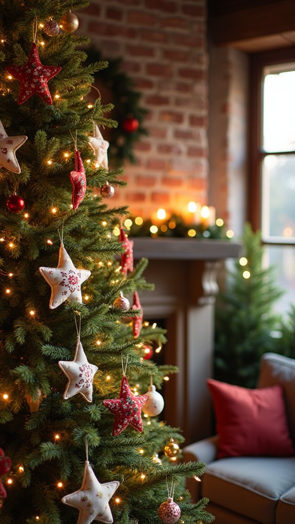 personalized holiday fabric stars