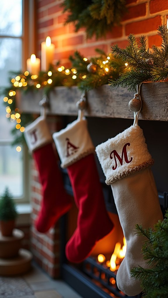 personalized holiday mantel decor