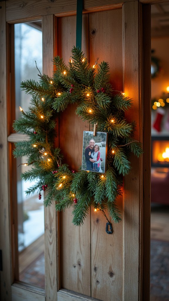 personalized holiday photo wreath