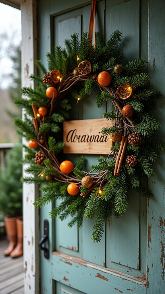 personalized pine wreath sign