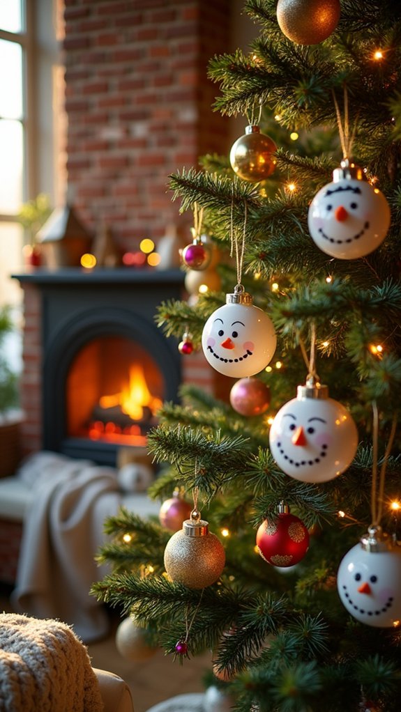 personalized snowman photo ornaments