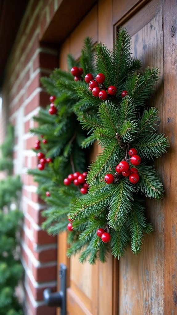 pine wreath with berries
