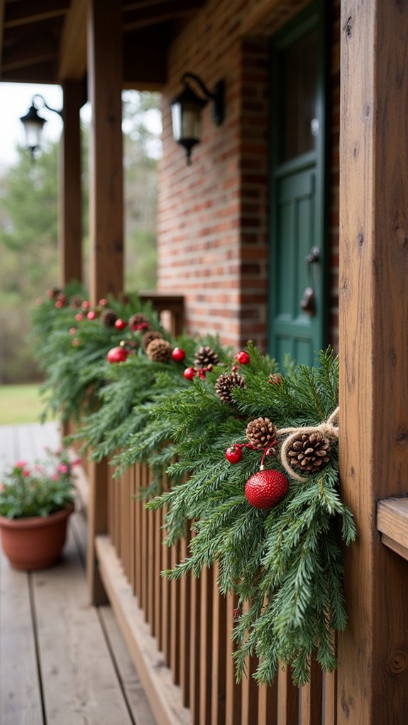 pinecone and berry decorations