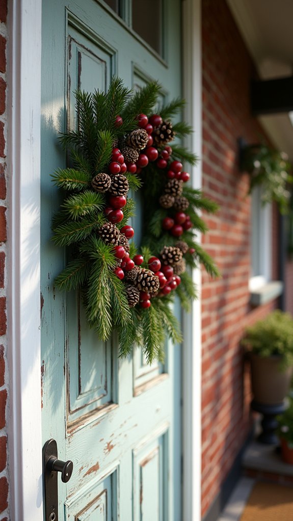 pinecone and berry wreath