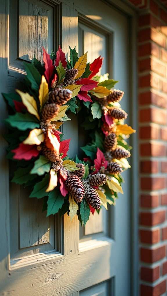 pinecone and paper wreath