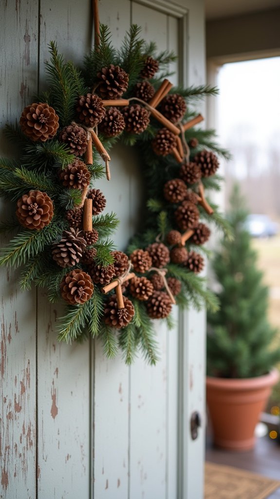 pinecone cinnamon stick wreath