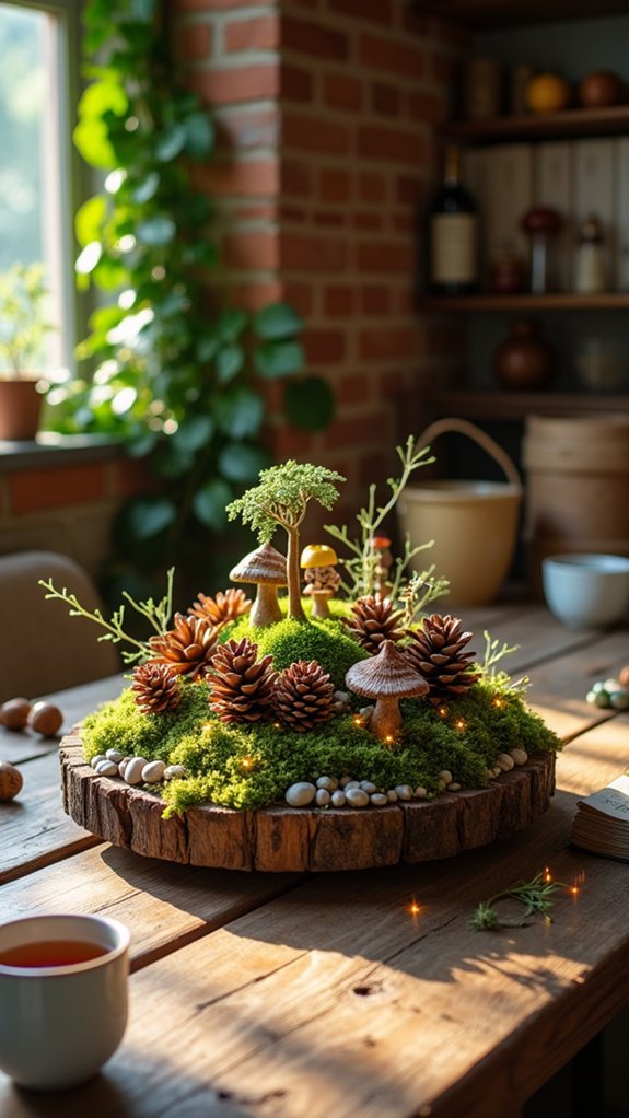 pinecone fairy garden creation