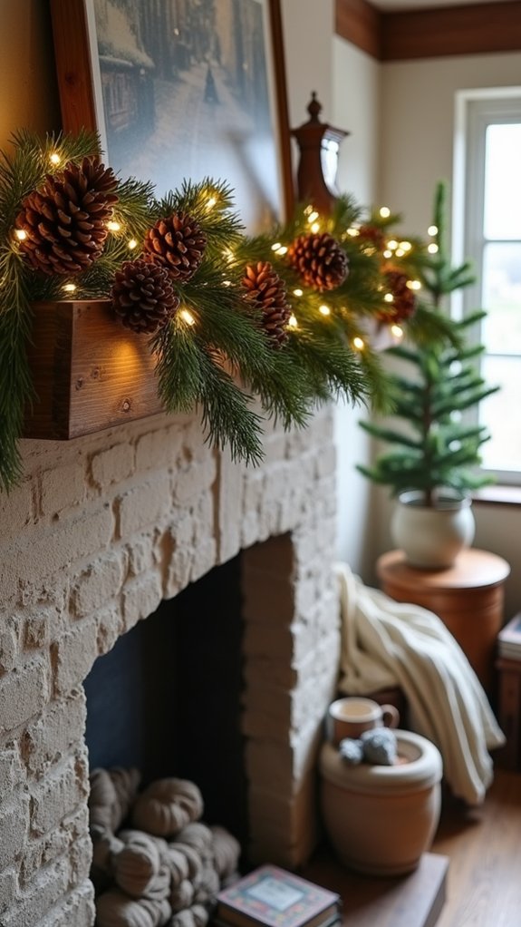 pinecone garland holiday decor