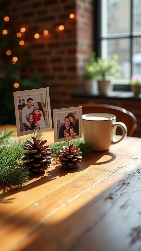 pinecone photo holders craft