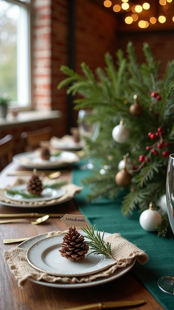 pinecone place cards decoration