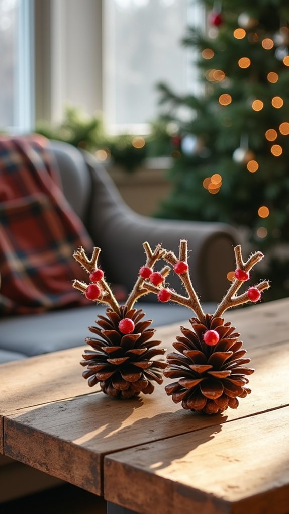 pinecone reindeer holiday craft