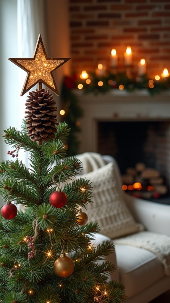 pinecone star tree topper