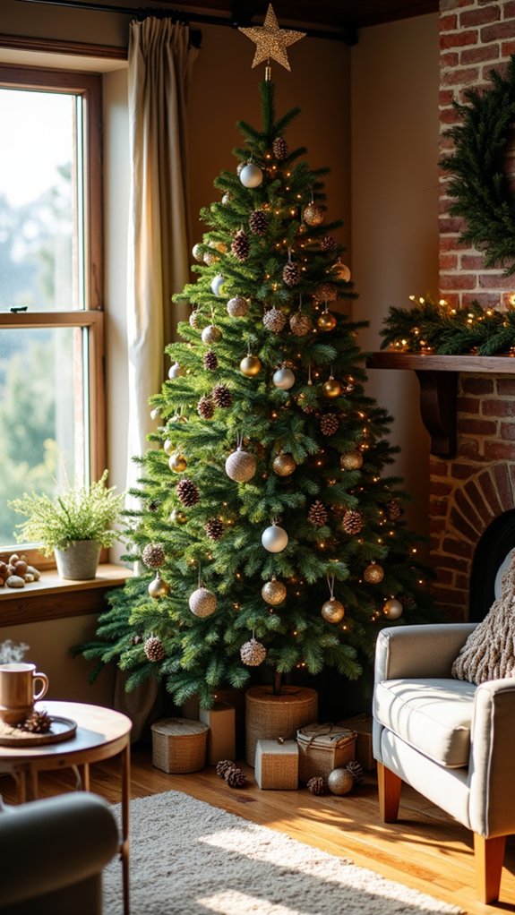 pinecones add rustic charm