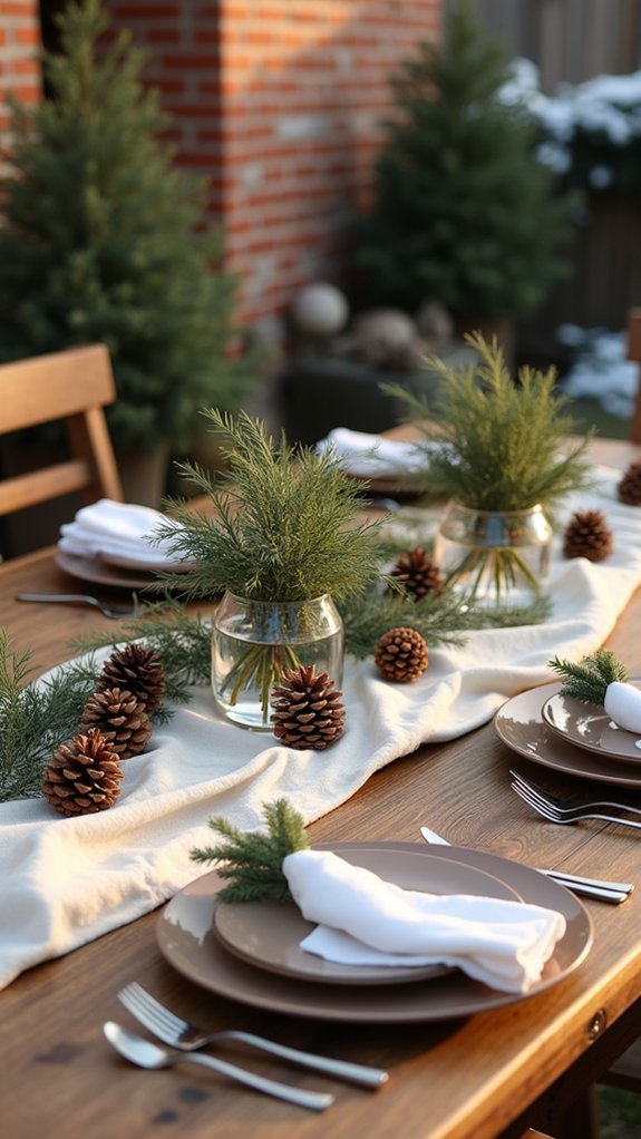 pinecones and greenery decor