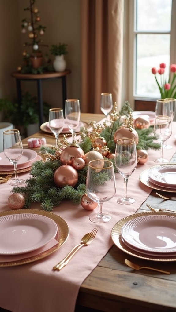 pink festive table setting