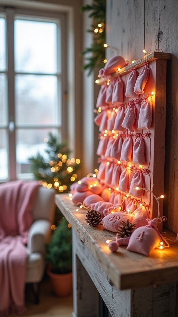 pink holiday countdown surprises