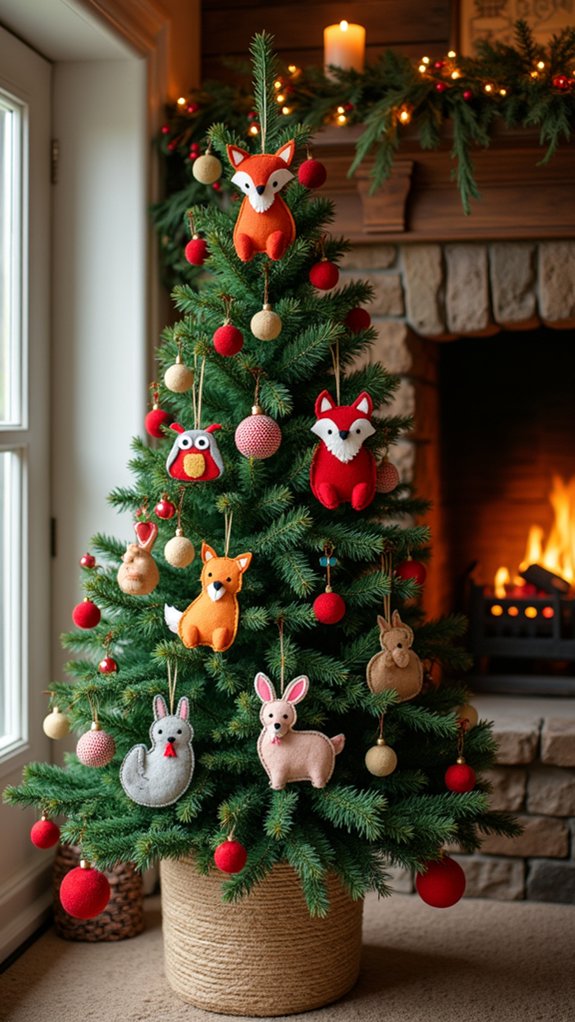 playful felt animal ornaments