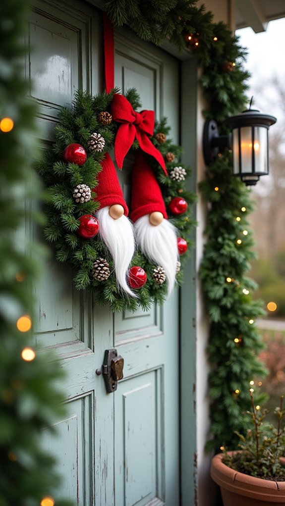 playful gnome holiday wreaths