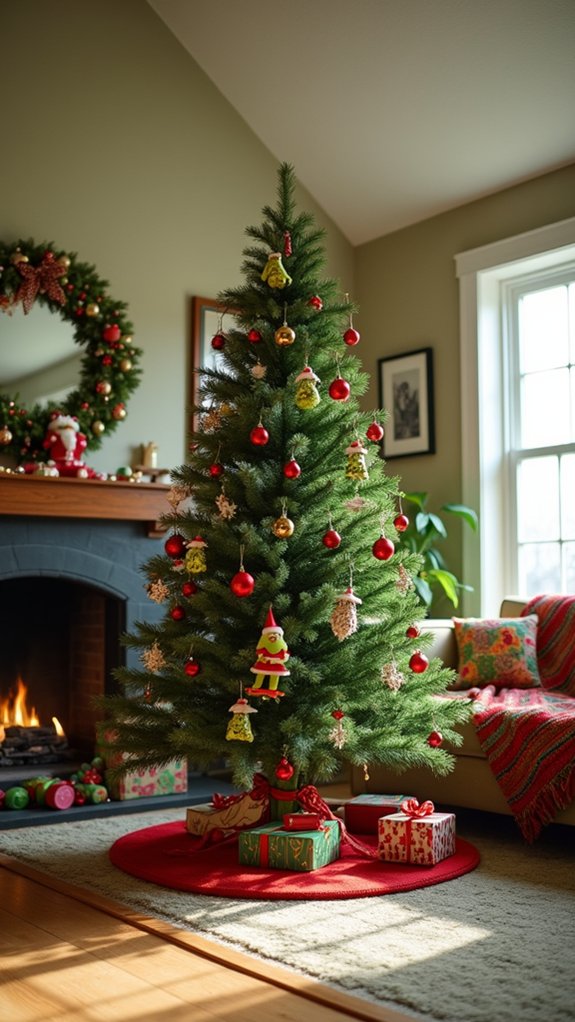 playful grinch holiday scene