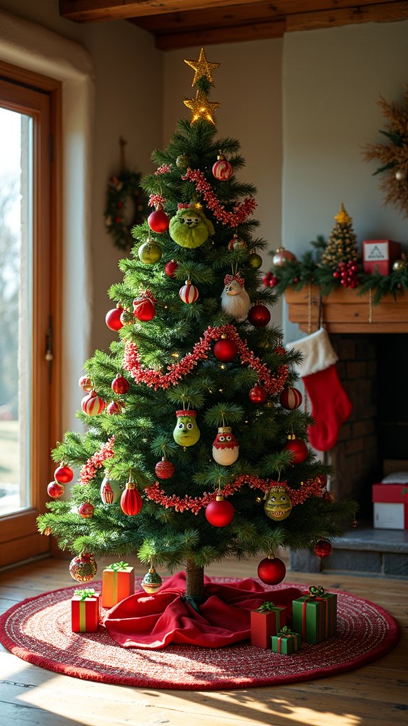 playful grinch inspired holiday decor