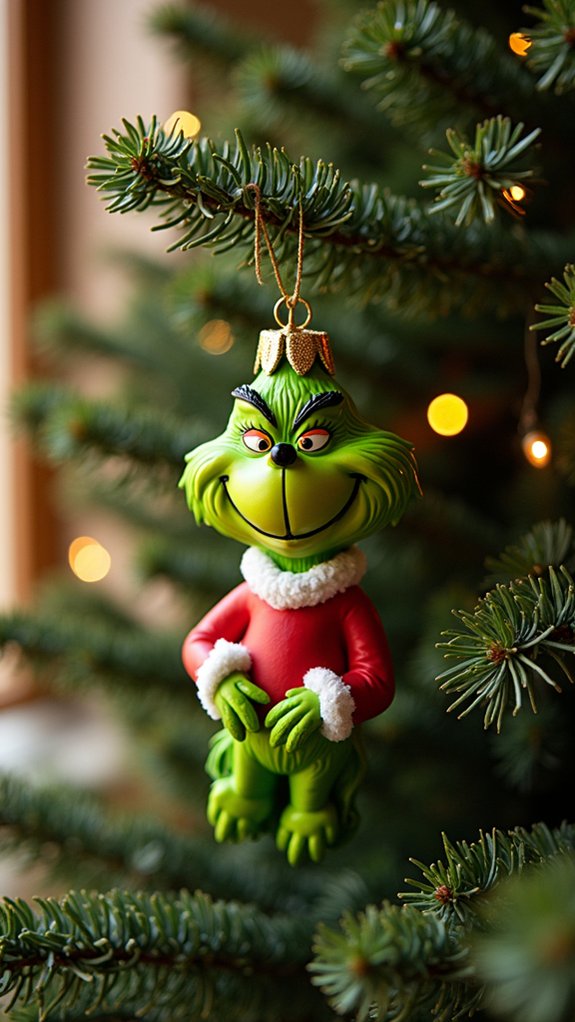 playful grinch ornament charm
