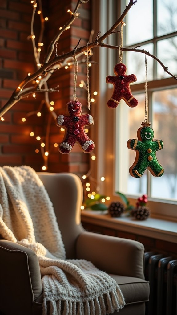 playful sequin gingerbread ornaments