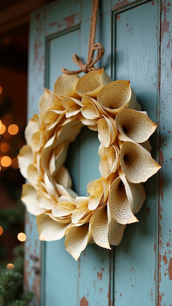 recycled book page decor