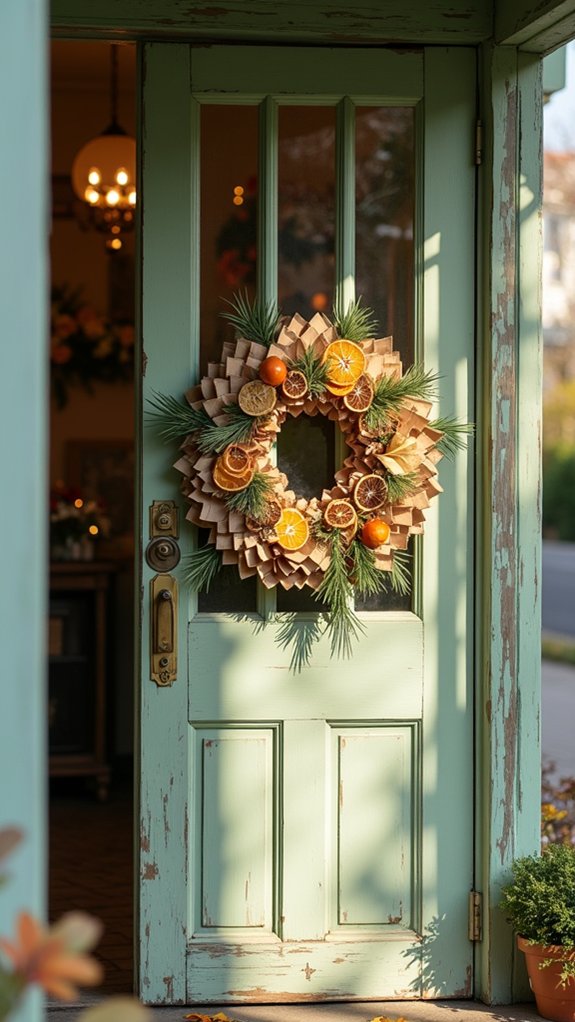 recycled cardboard wreath craft