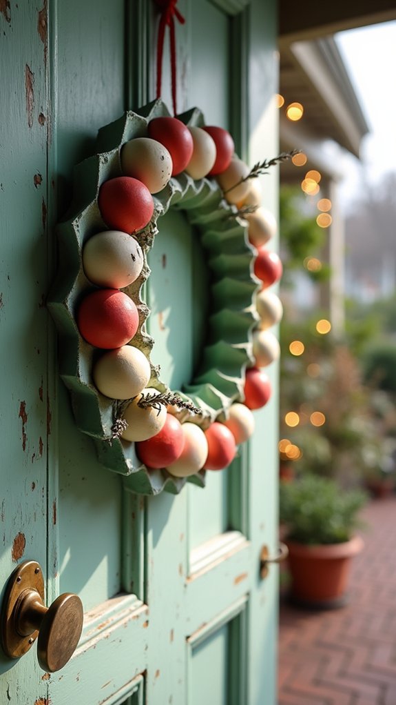 recycled egg carton wreath