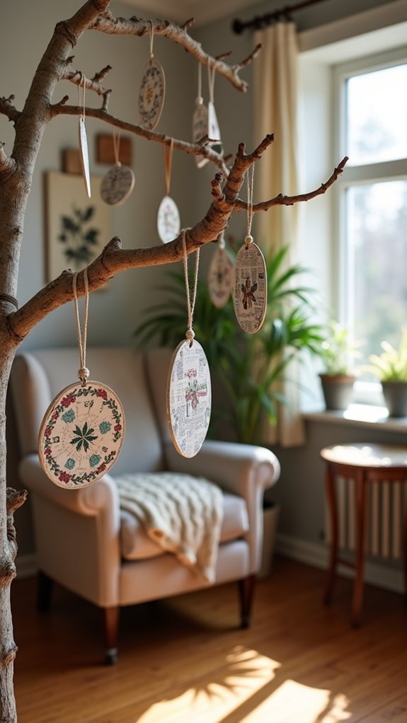 recycling newspapers into ornaments