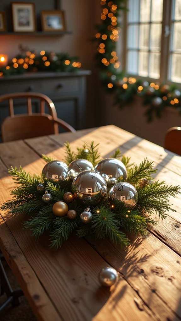reflective festive table decor