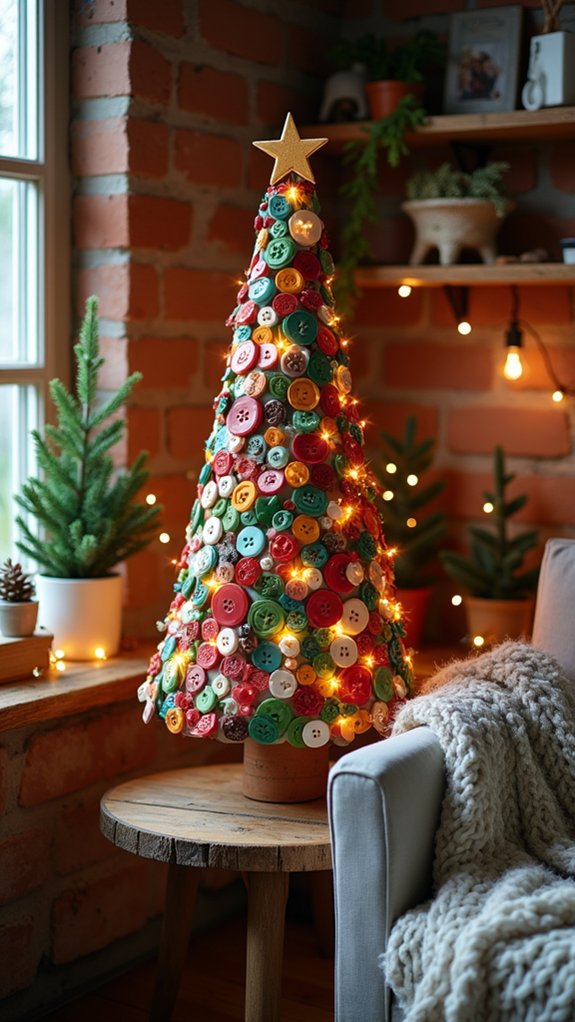 repurpose buttons for christmas