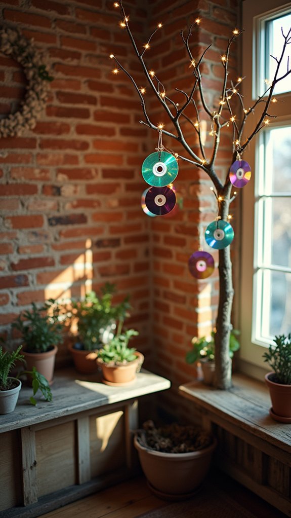 repurposed cd holiday ornaments