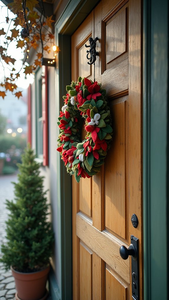 repurposed felt wreath creation