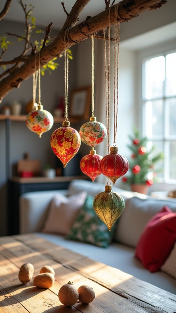 repurposed paper mache baubles